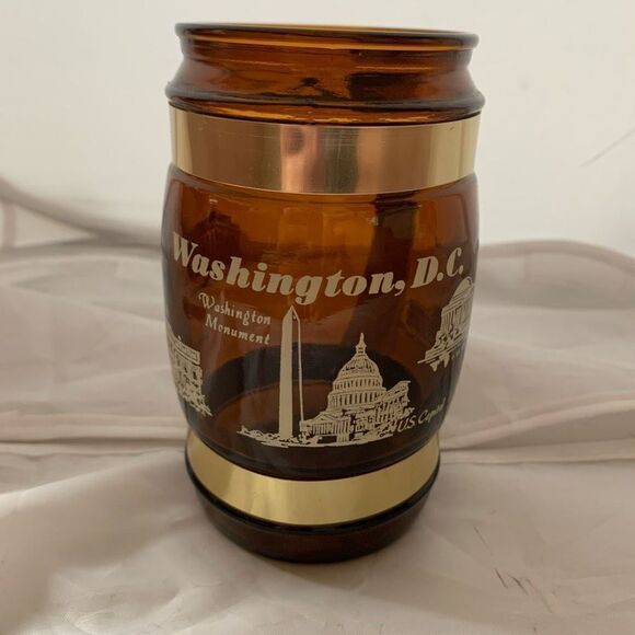 Vintage Washington D.C. Souvenir Brown Mug Wood Handle - Picture 1 of 6